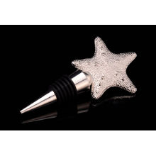 Rolha de garrafa de prata banhado a forma de estrela de mar (gzhy-bs-027)
